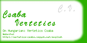 csaba vertetics business card